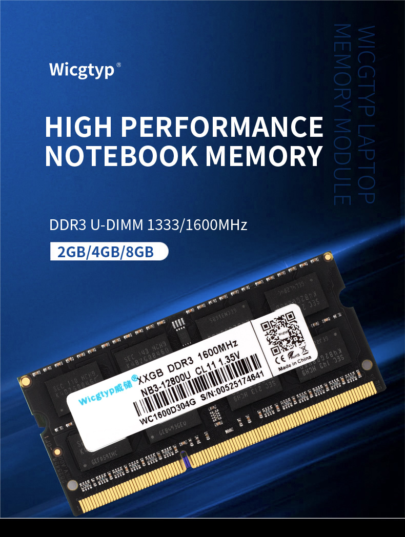 Memoria RAM DDR3 8GB 1600MHz para Laptop