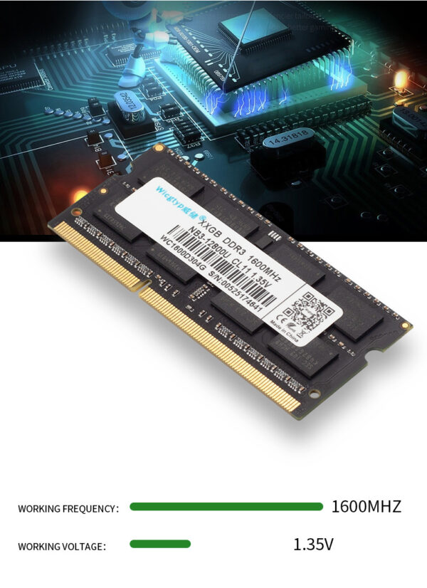 Memoria RAM DDR3 8GB 1600MHz para Laptop