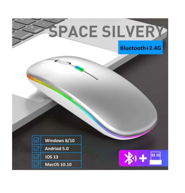 Mouse Recargable Inalámbrico + Bluetooth