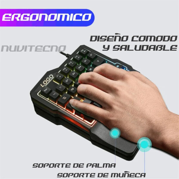 Teclado Gamer Una Mano 35 Teclas Retroil